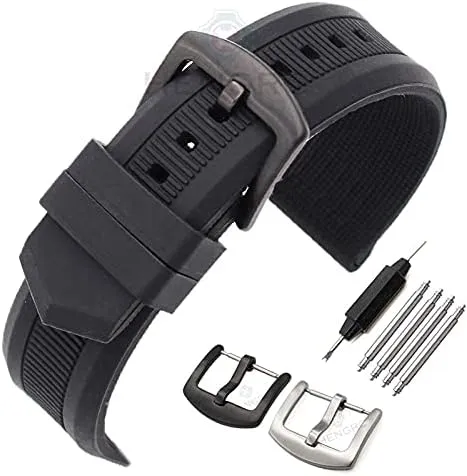 Replacement Watch Straps 22mm Silicone Watch Band Strap Men Black Sport Diving Rubber Watchbands Stainless Steel Pin Buckle Clock Bracelet Accessories (Band Color : Hot Pink, Band Width : 22mm)