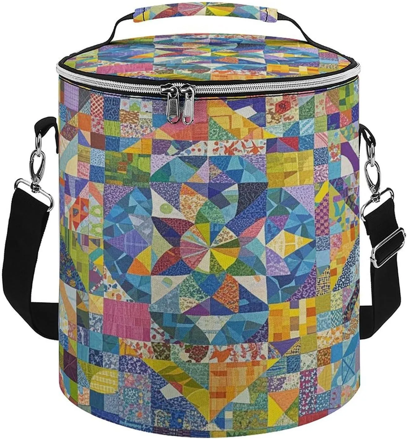 Reusable Cooler Bags, Patchwork Pattern Printed Camping Cooler Bags,Multi-Purpose Cooler Bags,Cooler Bags for Adults