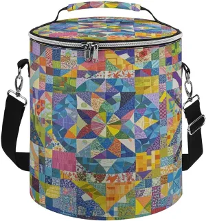 Reusable Cooler Bags, Patchwork Pattern Printed Camping Cooler Bags,Multi-Purpose Cooler Bags,Cooler Bags for Adults