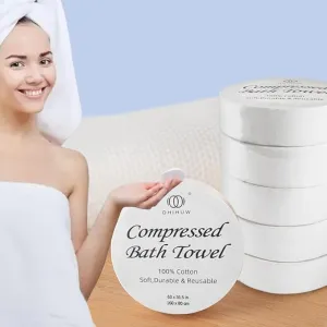 Reusable Travel Towel Compressed, Larger and Thicker Compressed Towel Tablets, Disposable Bath Towel for Camping Hiking Beach Swim(63x31 inch,6 Pack)
