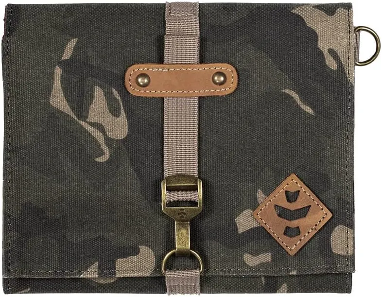 Revelry Supply Carrying Case All-in-one Kit, Lockable with 2 Pockets, Tray and Spice Grinder (Camo Brown)