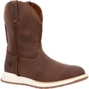 Rocky Men's Farmstead 10" Composite Toe Wellington Work Boot -Brown- RKW0400