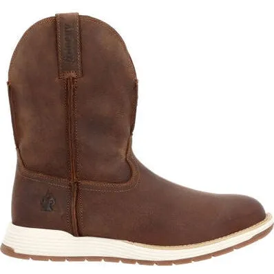 Rocky Men's Farmstead 10" Composite Toe Wellington Work Boot -Brown- RKW0400