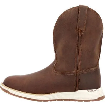 Rocky Men's Farmstead 10" Composite Toe Wellington Work Boot -Brown- RKW0400