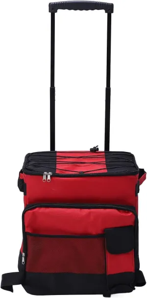 Rolling Cooler 43L,Large Capacity Foldable Cooler Box with Wheels, Insulated Picnic Basket for Camping, Beach, Tailgating Outdoor Activities