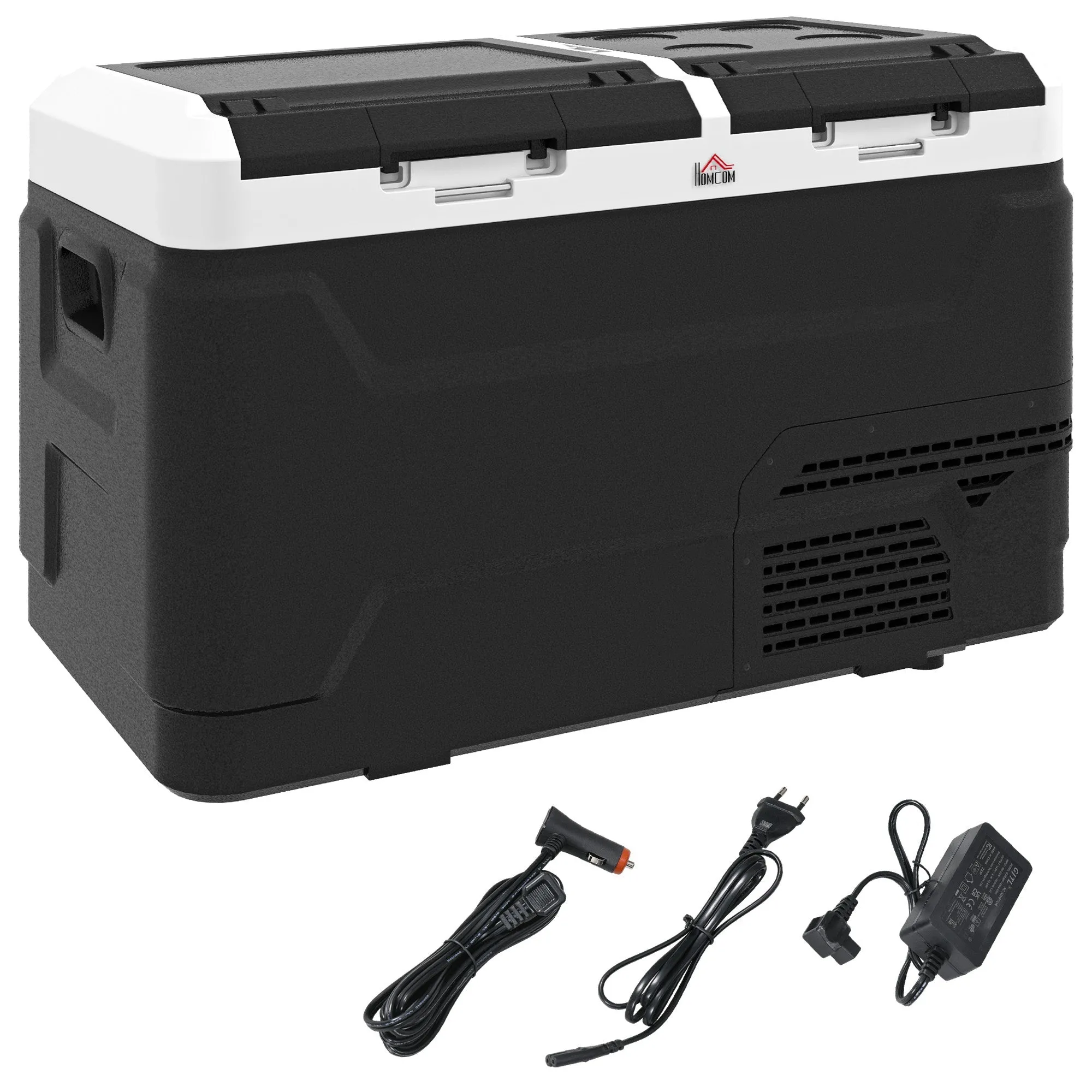 Rootz 2 Zone Portable Electric Cooler - Car Refrigerator - Travel Cooler - Stay Cool Anywhere - 67.3cm x 40.9cm x 46.6cm