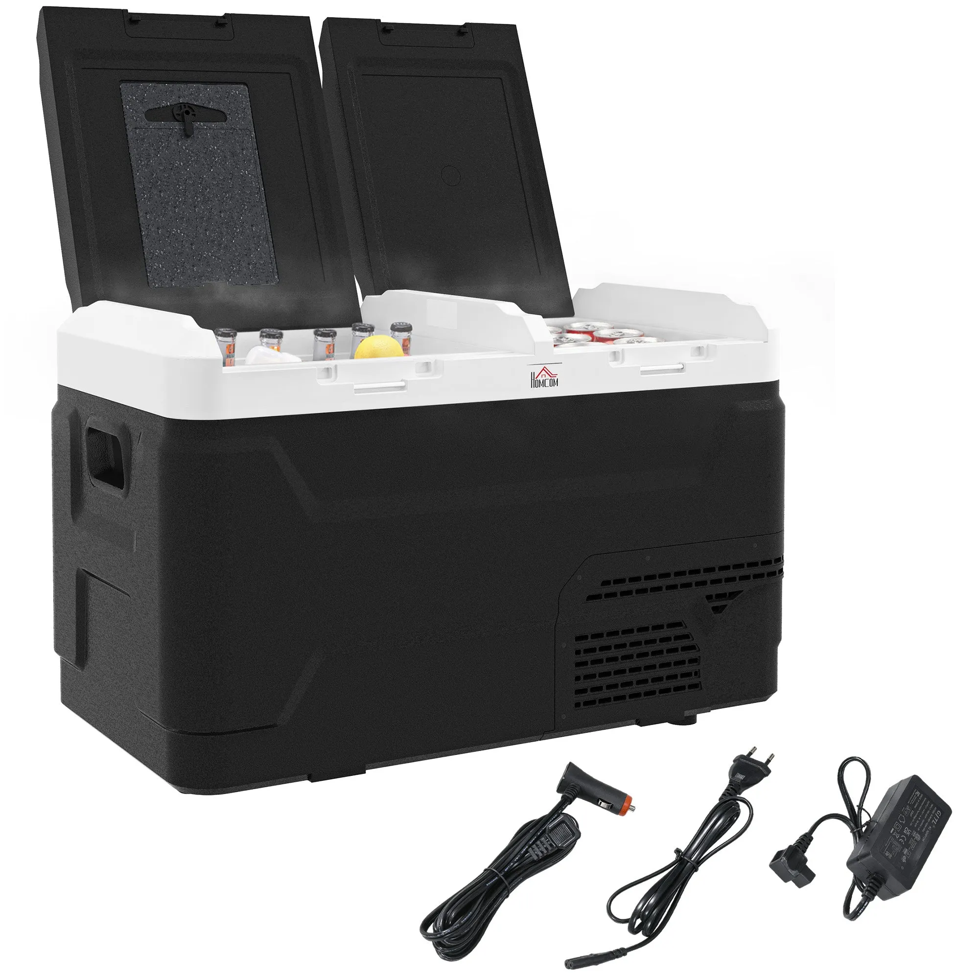 Rootz 2 Zone Portable Electric Cooler - Car Refrigerator - Travel Cooler - Stay Cool Anywhere - 67.3cm x 40.9cm x 46.6cm