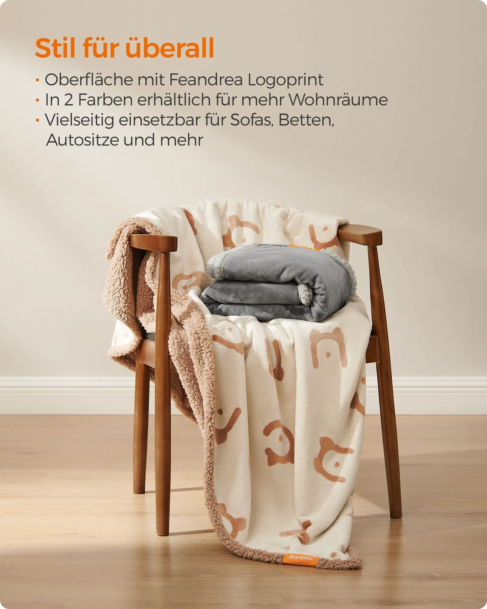Rootz Pet Blanket - Dog Blanket - Cat Cover - Sherpa Material - Waterproof Film - Flannel - 229cm x 203cm - Beige - Lightweight 2.4kg