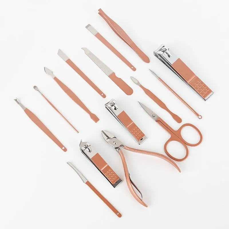 Rose Gold 7-Piece Nail Tools Set Full Manicure Nail Clippers Nail Clippers Multi-Purpose Nail Clippers Set