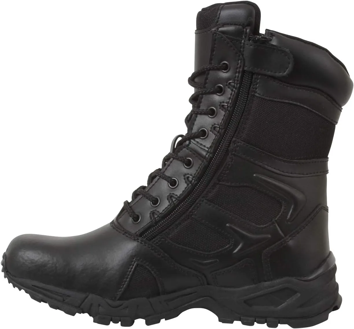 Rothco Forced Entry Deployment Boots With Side Zipper - 8 Inch (Black, US Footwear Size System, Adult, Men, Numeric, Medium, 10)