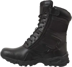 Rothco Forced Entry Deployment Boots With Side Zipper - 8 Inch (Black, US Footwear Size System, Adult, Men, Numeric, Medium, 11)