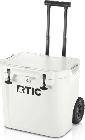 RTIC 45 QT Wheeled Ultra-Tough Cooler Hard Insulated Portable Ice Chest Box for Beach, Drink, Beverage, Camping, Picnic, Fishing, Boat, Barbecue, Rotomolded Construction