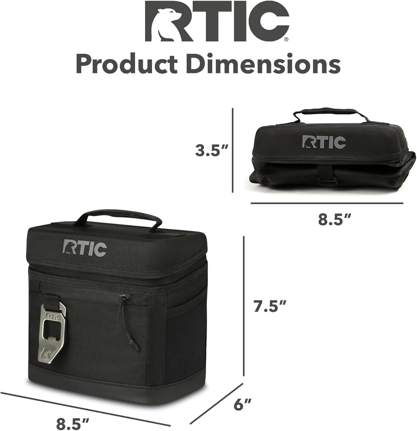 RTIC 6 Can Everyday Cooler, Soft Sided Portable Insulated Cooling for Lunch, Beach, Drink, Beverage, Travel, Camping, Picnic, for Men and Women