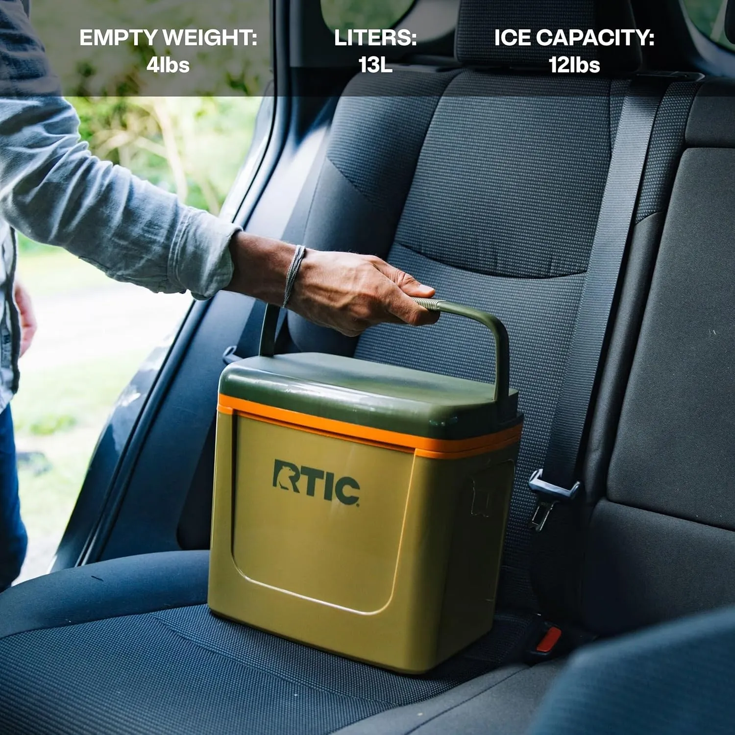RTIC 8 QT Road Trip Personal Cooler, Small, Compact, Insulated, Portable Ice Chest Box for Food, Drink, Beverage, Beach, Camping, Picnic, Fishing, Boat, 12-Can Capacity