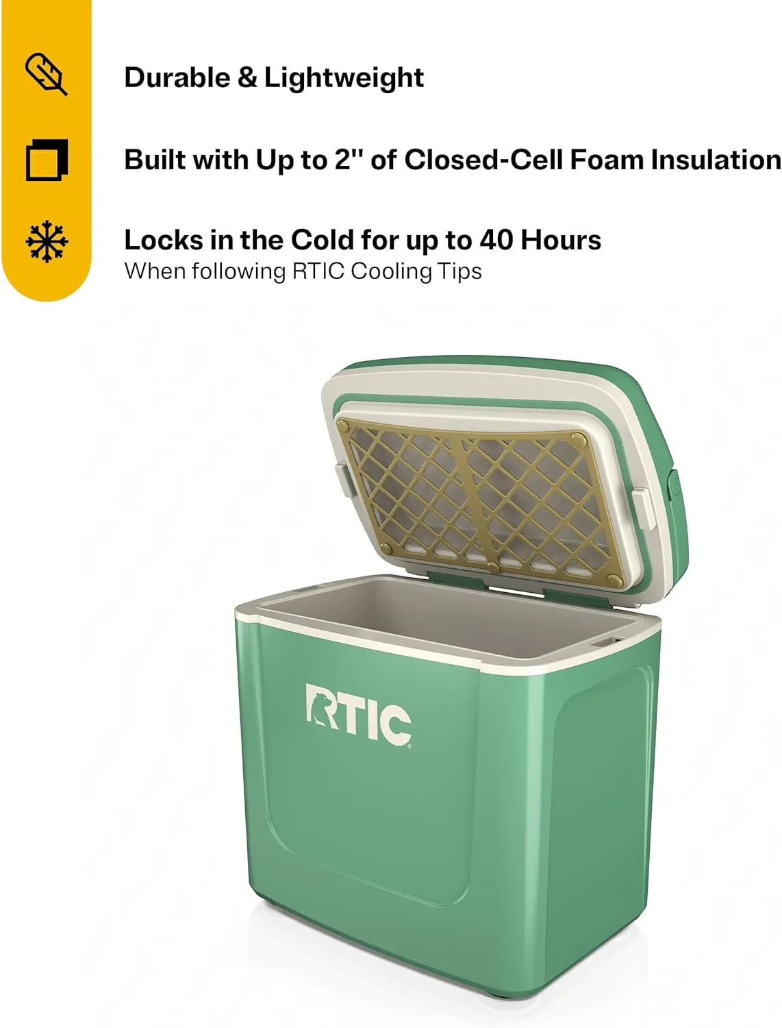 RTIC 8 QT Road Trip Personal Cooler, Small, Compact, Insulated, Portable Ice Chest Box for Food, Drink, Beverage, Beach, Camping, Picnic, Fishing, Boat, 12-Can Capacity
