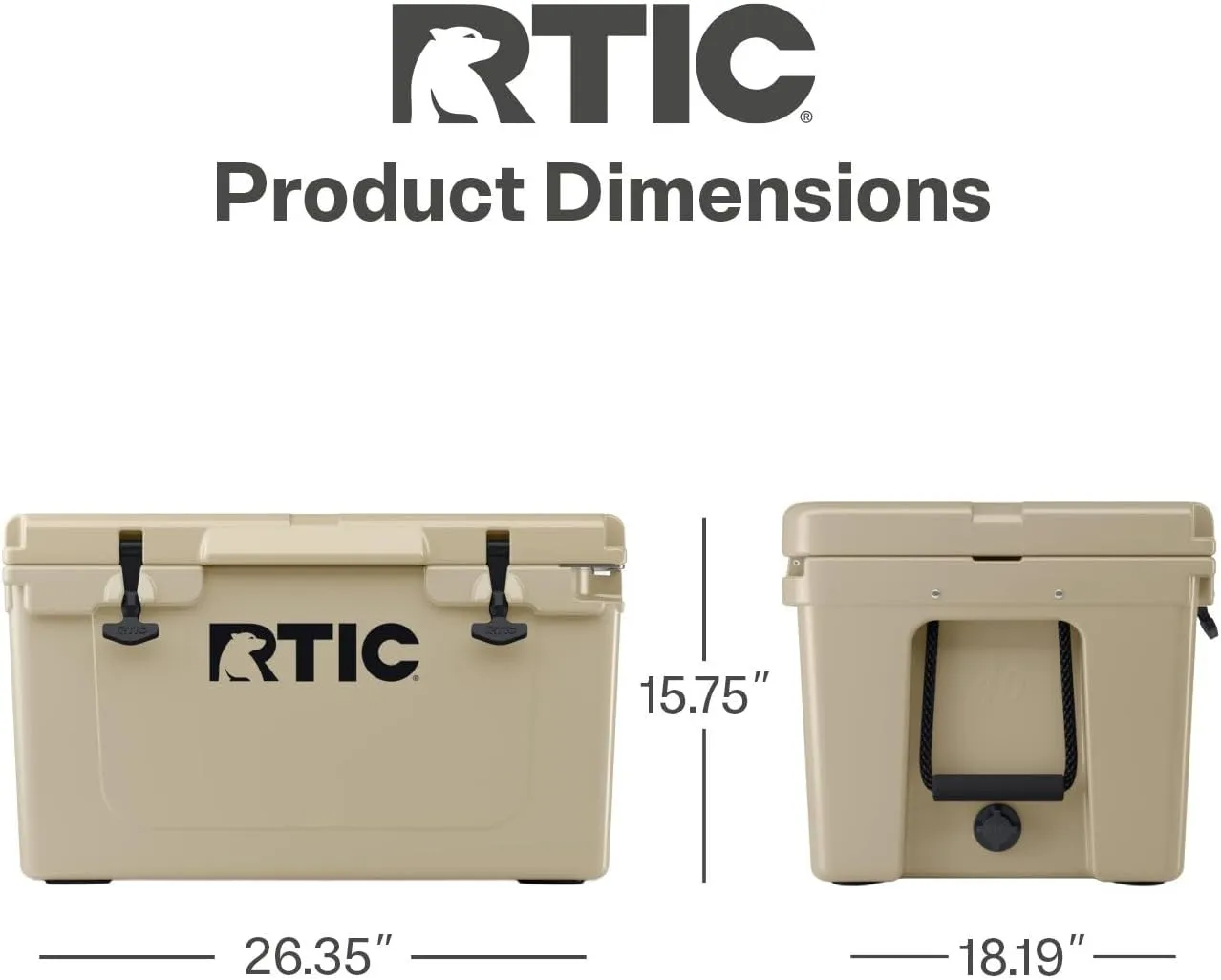 RTIC Ultra-Tough Cooler Hard Insulated Portable Ice Chest Box for Beach, Drink, Beverage, Camping, Picnic, Fishing, Boat, Barbecue