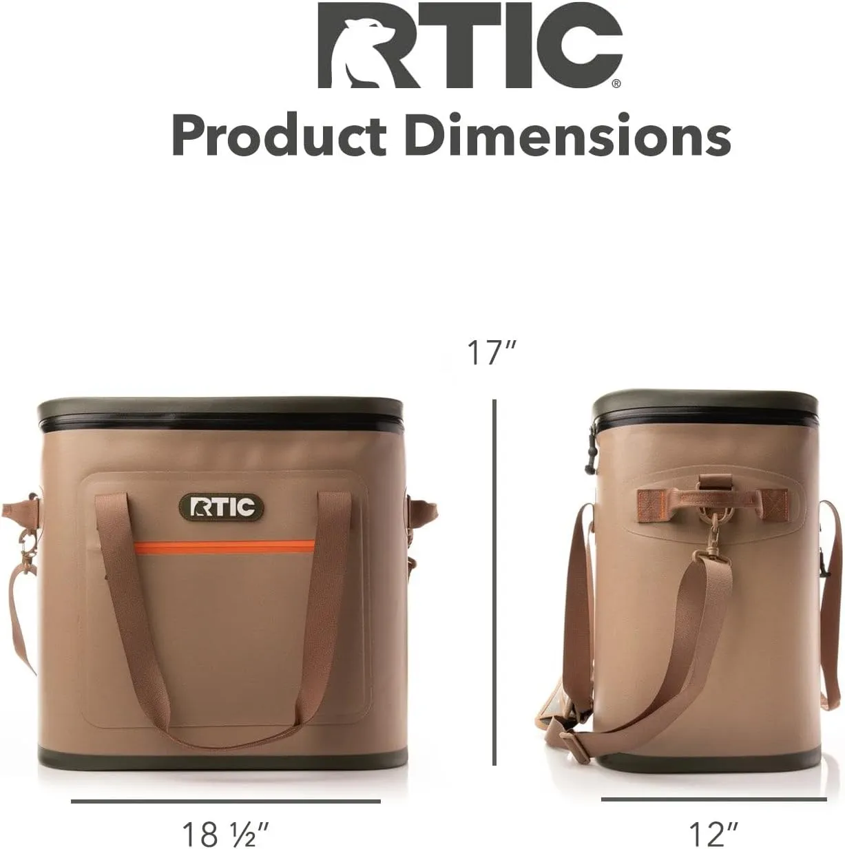 RTIC Ultra-Tough Soft Cooler 40 Can, Insulated Bag Portable Ice Chest Box for Lunch, Beach, Drink, Beverage, Travel, Camping, Picnic, Car, Trips, Floating Cooler Leak-Proof with Zipper