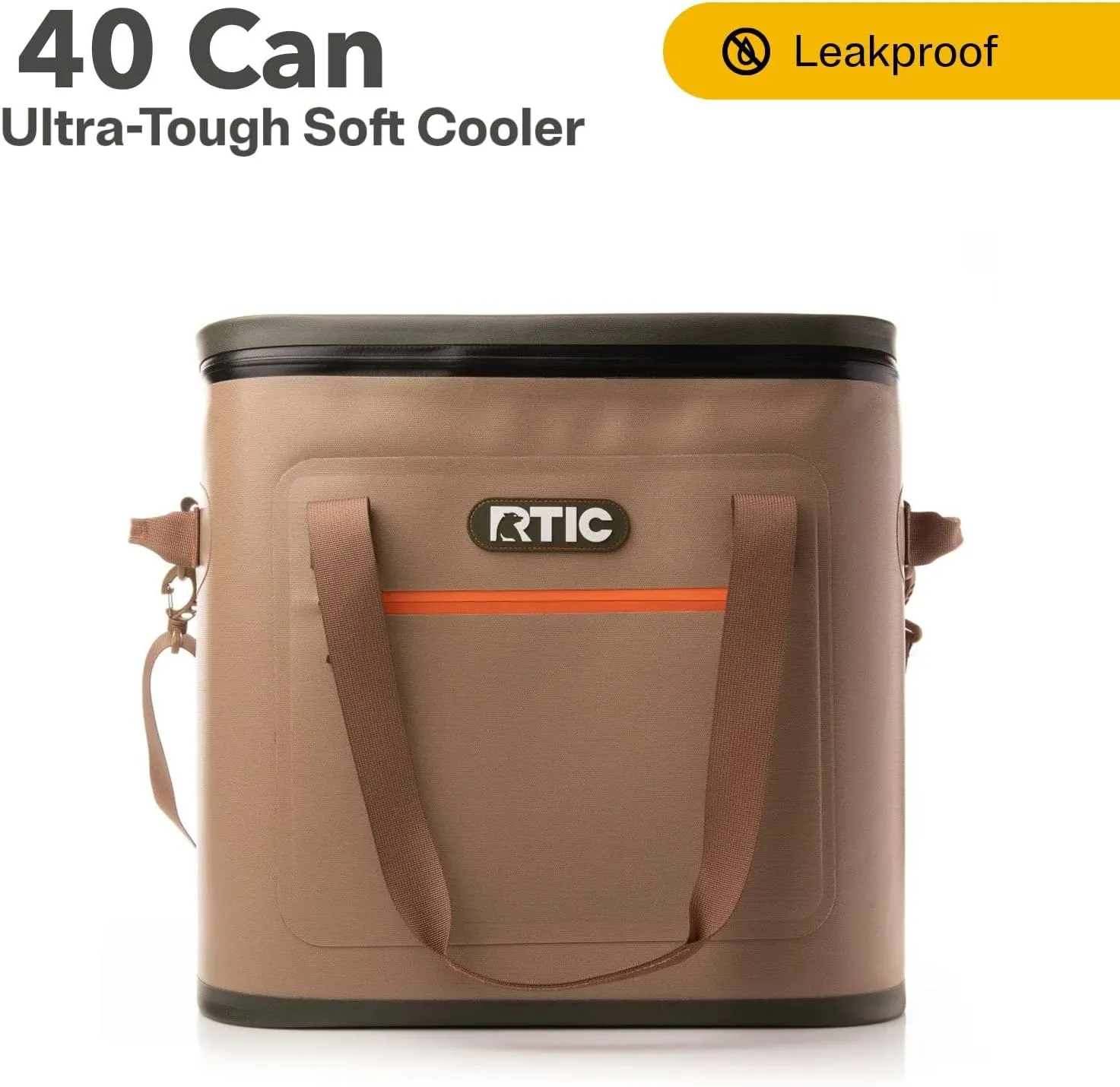 RTIC Ultra-Tough Soft Cooler 40 Can, Insulated Bag Portable Ice Chest Box for Lunch, Beach, Drink, Beverage, Travel, Camping, Picnic, Car, Trips, Floating Cooler Leak-Proof with Zipper