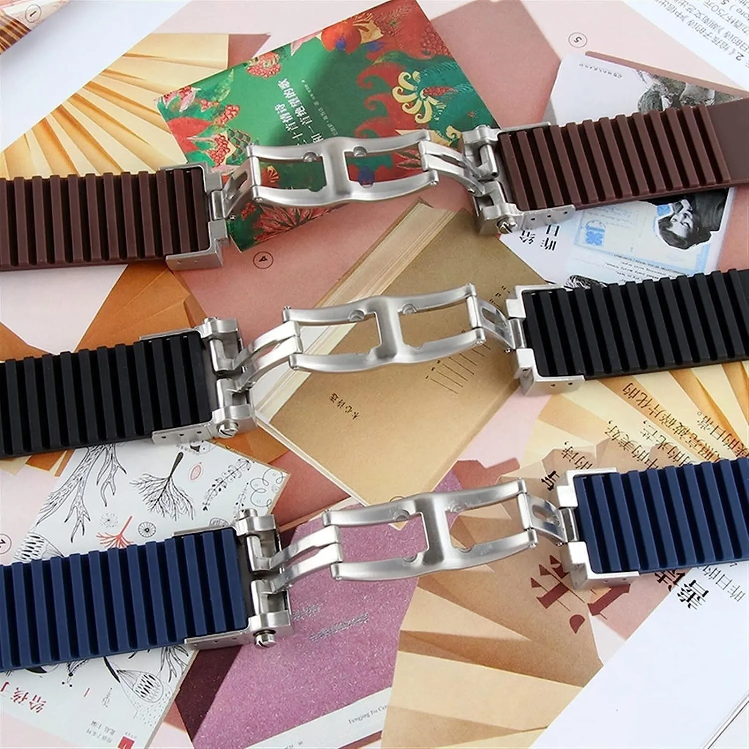 Rubber Watch Band For Ulysse Nardin Outdoor Sports Waterproof Bracelet Wrist Strap Replacement Watch Accessories Parts