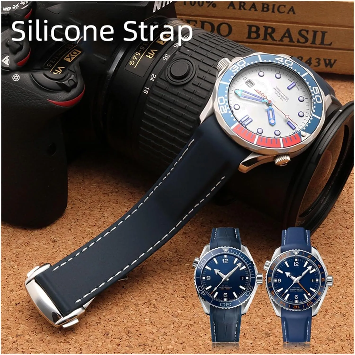 Rubber Watch Bands For Omega Seamaster 300 Speedmaster Watchband Men's Watch Accessories Strap