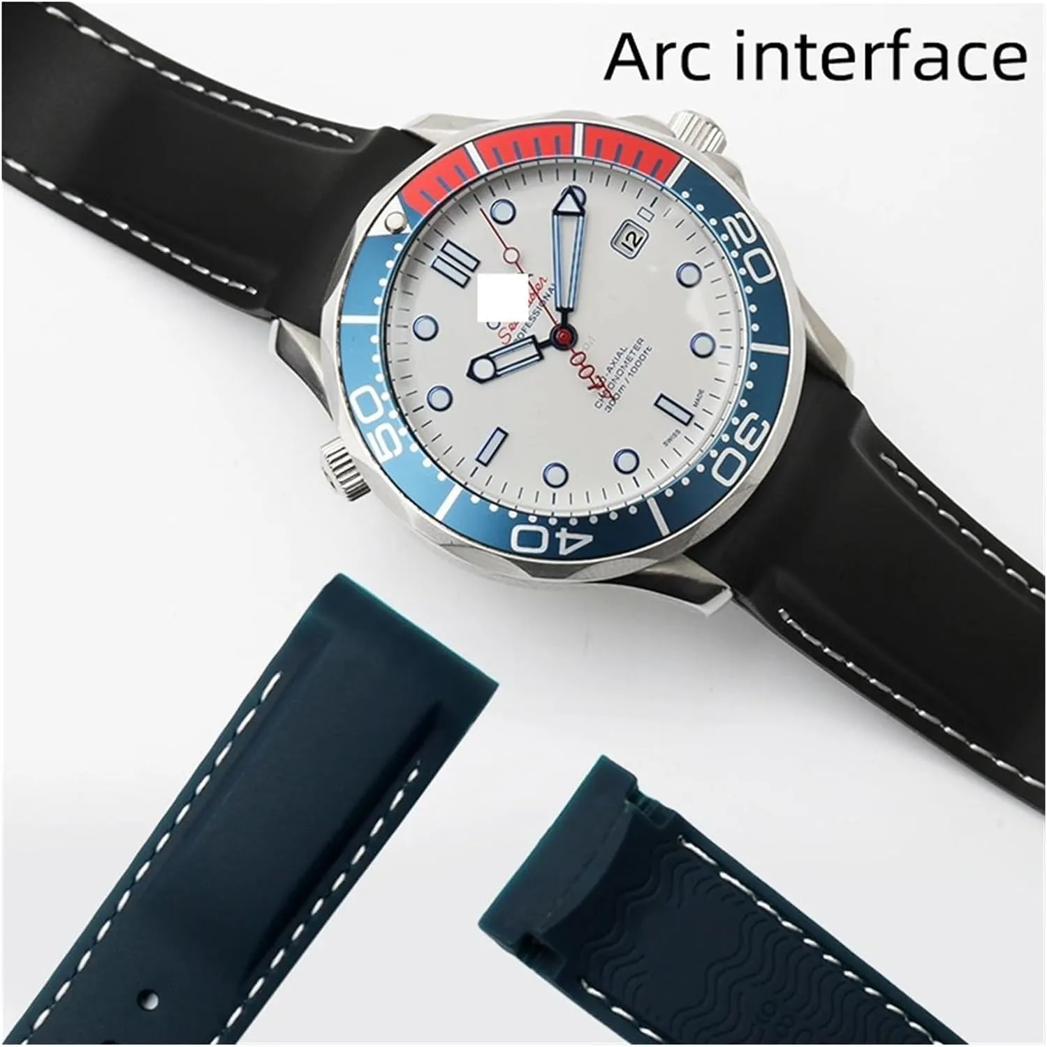 Rubber Watch Bands For Omega Seamaster 300 Speedmaster Watchband Men's Watch Accessories Strap