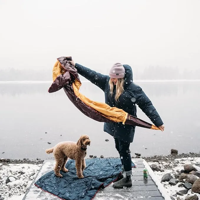 Rumpl Original Puffy Blanket - Warm Puffy Camping Blanket, 100% Recycled Polyester Insulation, Lightweight, Packable, Water-Resistant, Outdoor Puffer Blanket, 52"x75", Alpenglow