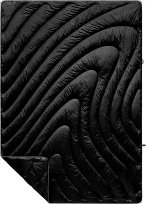 Rumpl Original Puffy Blanket - Warm Puffy Camping Blanket, 100% Recycled Polyester Insulation, Lightweight, Packable, Water-Resistant, Outdoor Puffer Blanket, 52"x75", Black