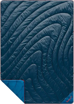 Rumpl Original Puffy Blanket - Warm Puffy Camping Blanket, 100% Recycled Polyester Insulation, Lightweight, Packable, Water-Resistant, Outdoor Puffer Blanket, 52"x75", V2, Deepwater