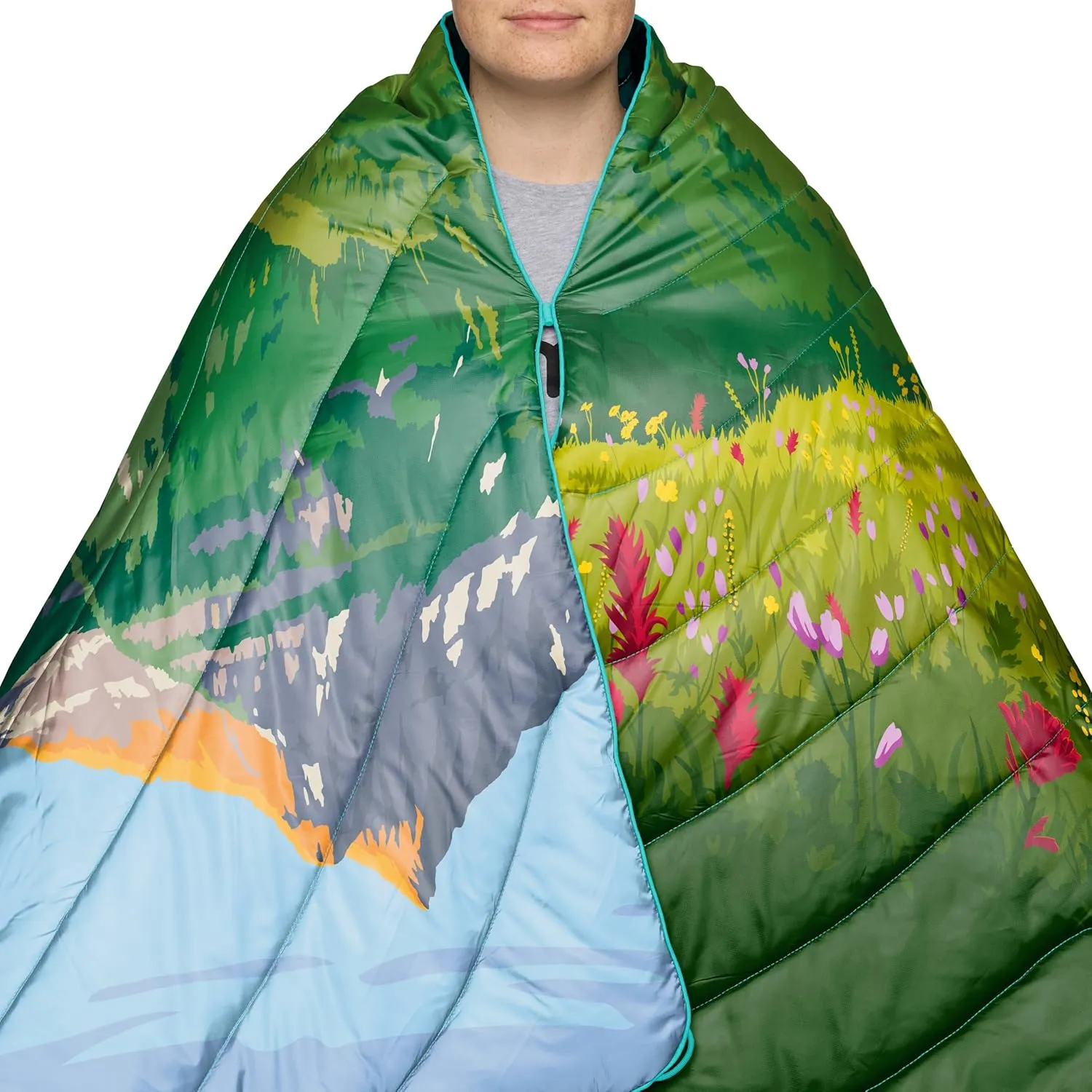 Rumpl Original Puffy Glacier National Park Blanket for Camping and Outdoors, V2, Glacier