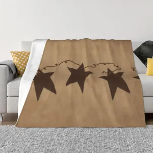 Rusty Stars 60"X50" Flannel Blanket - 100% Soft Polyester, Lightweight and Warm, Suitable for Families, Camping, Travel