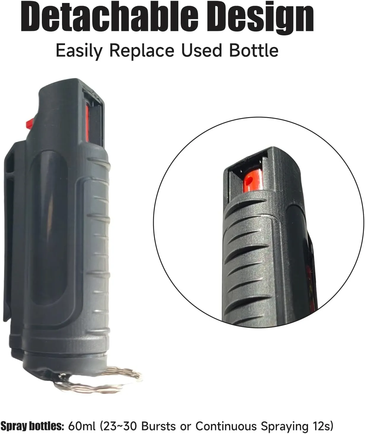 Safety Keychain Spray Device Personal Protection Tool Refillable Compact Design Easy Carry for Travel Outdoor Walking Commuting Emergency Use