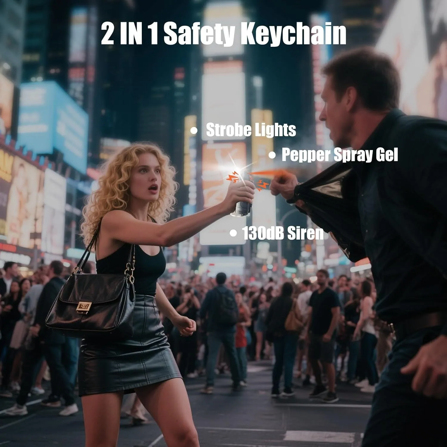 Safety Keychain Spray Device Personal Protection Tool Refillable Compact Design Easy Carry for Travel Outdoor Walking Commuting Emergency Use