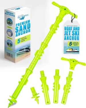 SandShark New Sport Boat Anchor and Jet Ski Anchor. Shallow Water Anchor Pole for Boat and PWC. Sand Anchor Kit for Boat and Kayak Anchor System. Easy Storage, High-Strength ABS