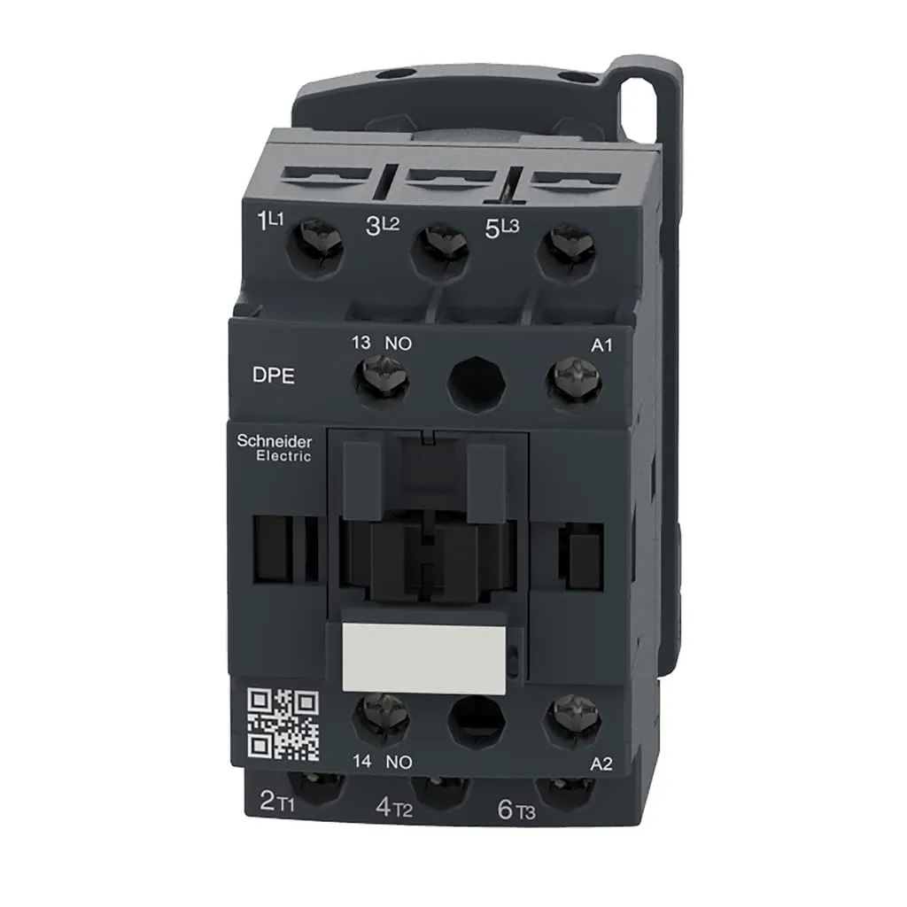 Schneider Electric DPE18B7 Easy TeSys IEC Contactor 7.5HP 480V 24VAC Coil, HVAC & AC Contactor, Pumps, Compressors, DIN-Rail Mount/Screw Fixing, 1/2HP 115V-Ph, 2HP 230V-1Ph, 3HP 200-230V, 7.5HP 460V