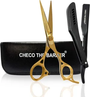 Scissor and Razor: Compact and Versatile Kit for Detailed Hair and Beard Cuts, Ideal for All Types of Use