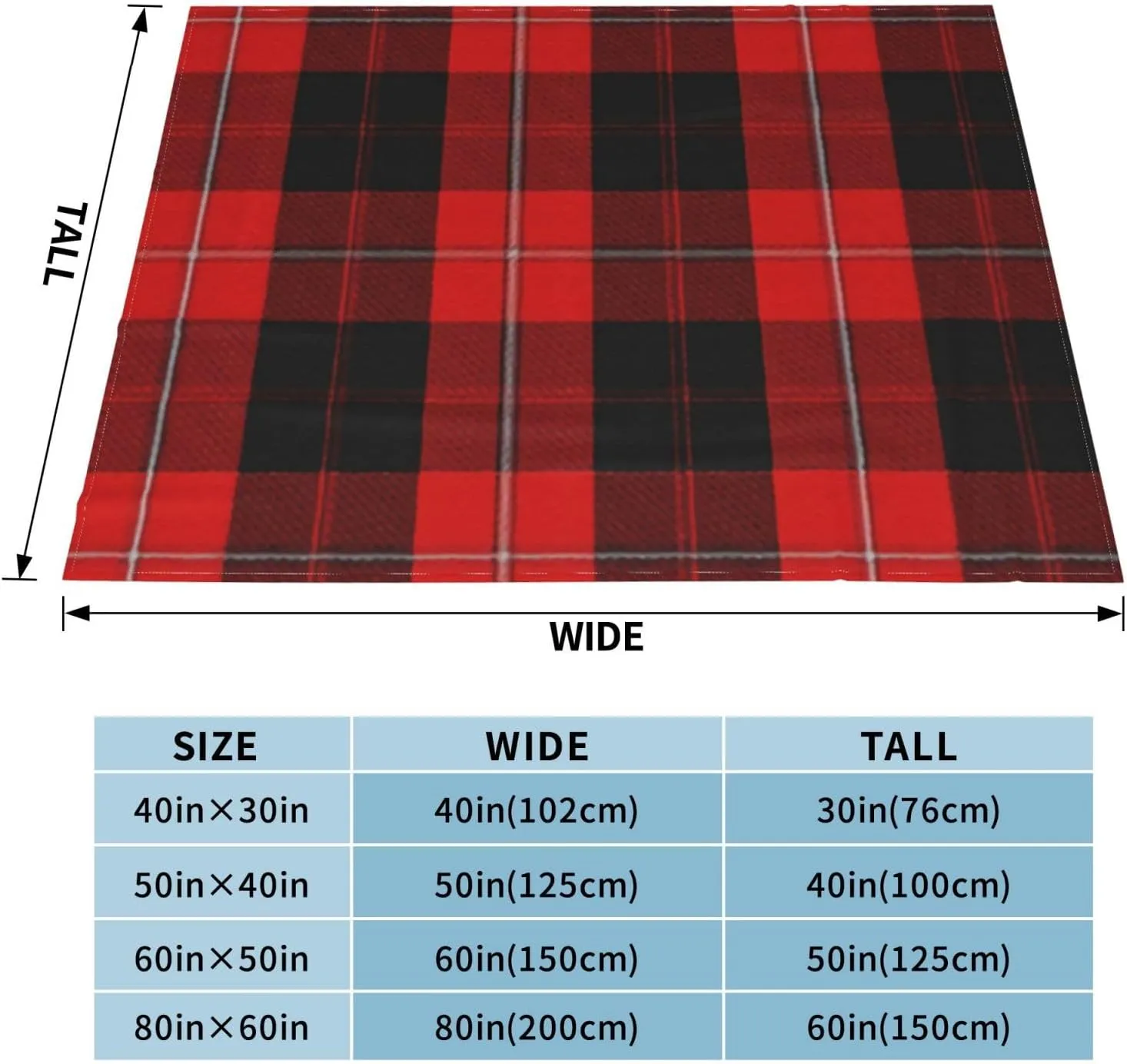 Scottish Clan Cunningham Red and Black 60"X50" Flannel Blanket - 100% Soft Polyester, Lightweight and Warm, Suitable for Families, Camping, Travel