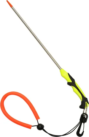 Scuba Choice Lobster Tickle Stick 13-3/4" Stainless Steel – Molded Grip, Swivel Hook & Lanyard for Easy Lobster Catching & Underwater Exploration – Yellow