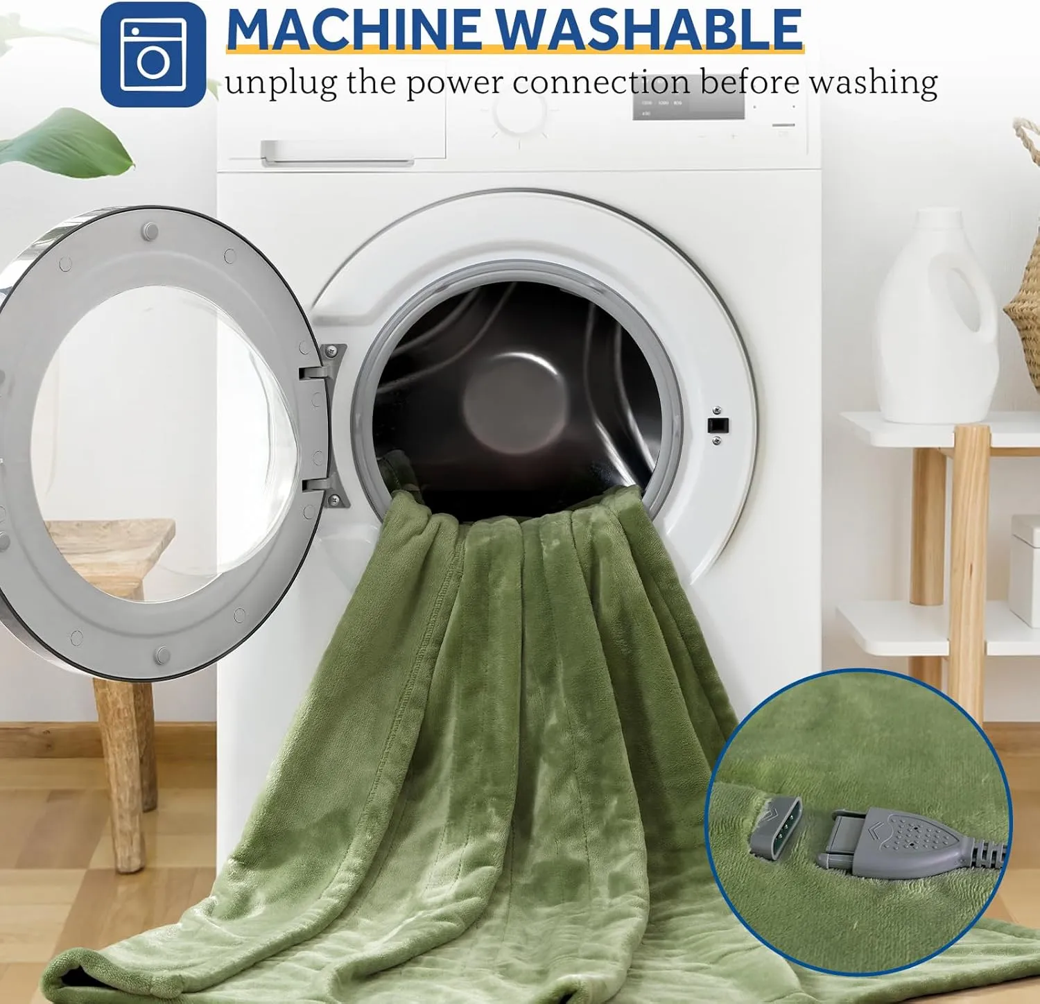 Sealy Electric Blanket Heated Throw, Soft Flannel Heating Blanket with 6 Heat Settings & 2-10 Hours Auto Shut Off, Fast Heating & Machine Washable, 50x60 Inch, Green