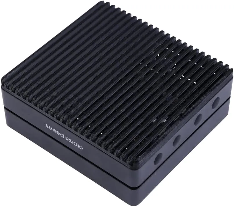 Seeed studio NVIDIA Jetson Nano Edge AI Device - reComputer J1010 Kit, Aluminium Case, Pre-Installed Jetpack System. Mini PC with 0.5 TFLOPs (FP16), Power Supply NOT Included