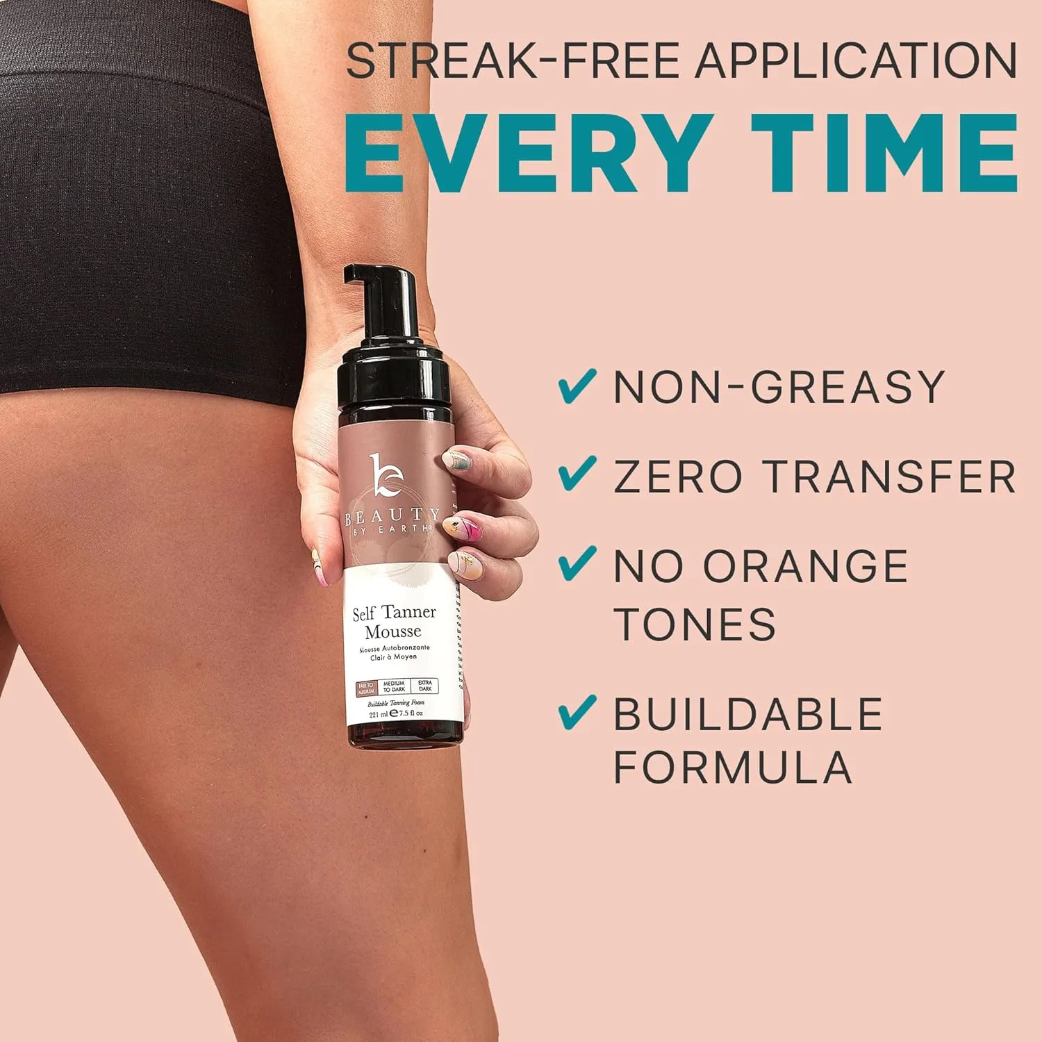 Self Tanner Tanning Mousse Kit - USA Made with Natural & Organic Ingredients, Self Tanner Mousse and Mitt, Tan Kit, Fake Tan Tanning Foam, Fair to Medium, Sunless Tanners Best Sellers