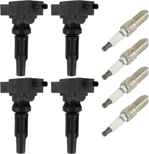 Set of 4 Ignition Coil Pack with 4*Spark Plug Fit for Ford Bronco 2021-2022 L4 2.3L for Bronco Sport 2021-2022 L4 2.0L for Edge L4 2.0L 2019-2021 for Escape 2020-2022 L4 2.0L