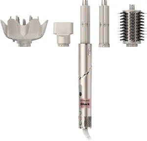 Shark HD435 FlexStyle Air Styling & Drying System, Powerful Hair Blow Dryer & Multi-Styler with Auto-Wrap Curlers, Curl-Defining Diffuser, Oval Brush, & Concentrator Attachment, Stone