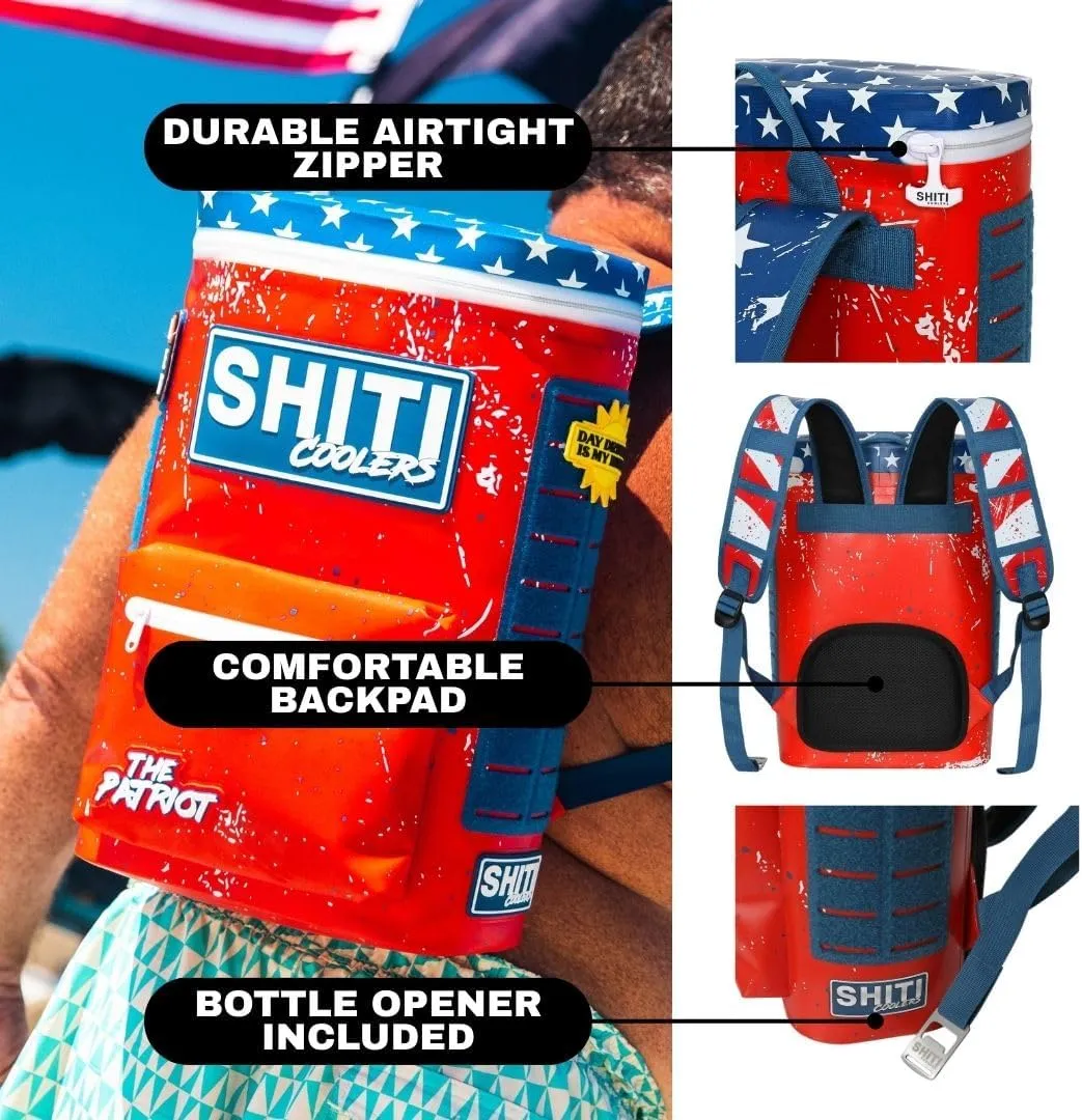 SHITI Coolers Cooler Backpack for Camping, Travel, Beach, Soft Lunch Box for Food, Drinks & Ice, Portable, Waterproof 24 Hr Insulated Bag with Shoulder Straps, Customizable