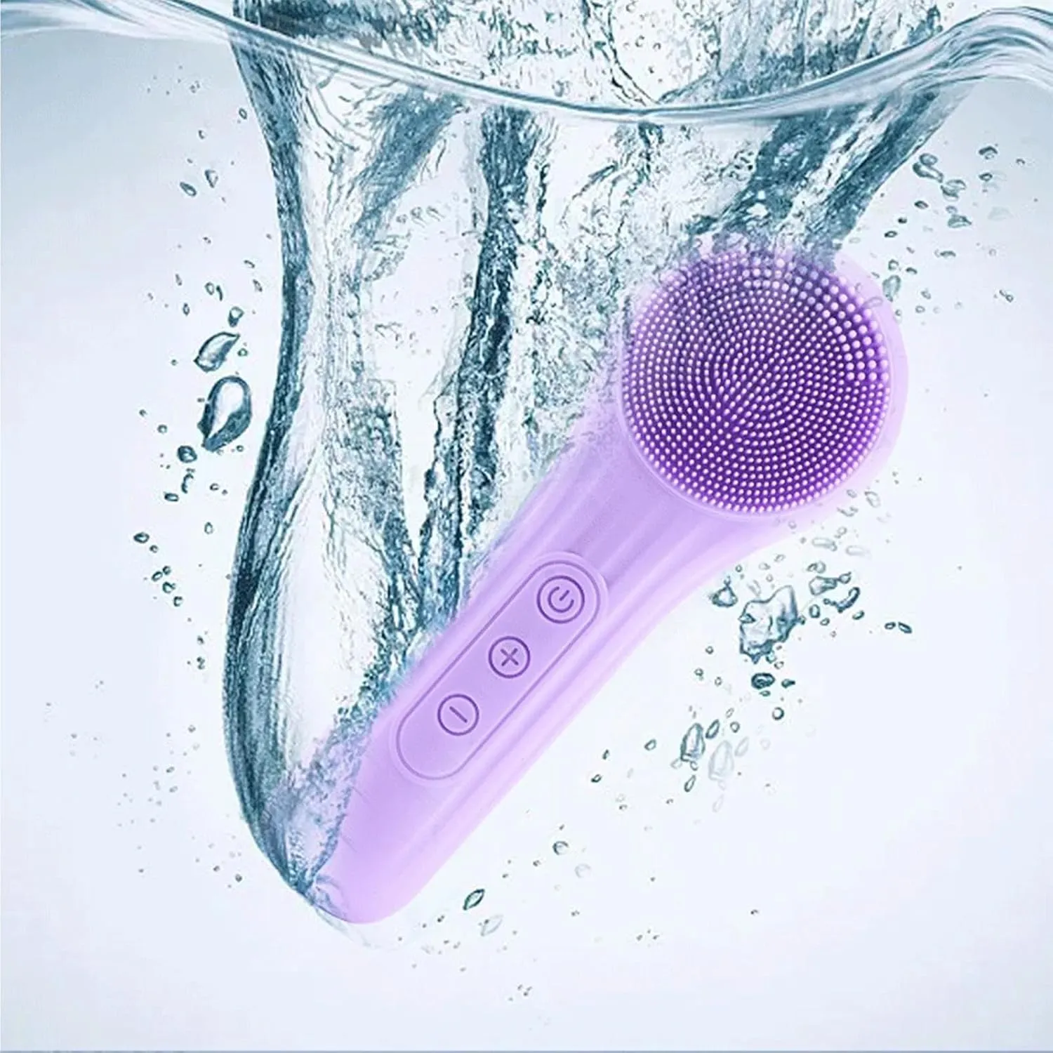 Silicone Face Scrubber, echargeable, Waterproof Face Scrub Brush for Cleansing, Exfoliating, Massaging, Electric Facial Exfoliator for Women & Men (Black, 6.8 inch)