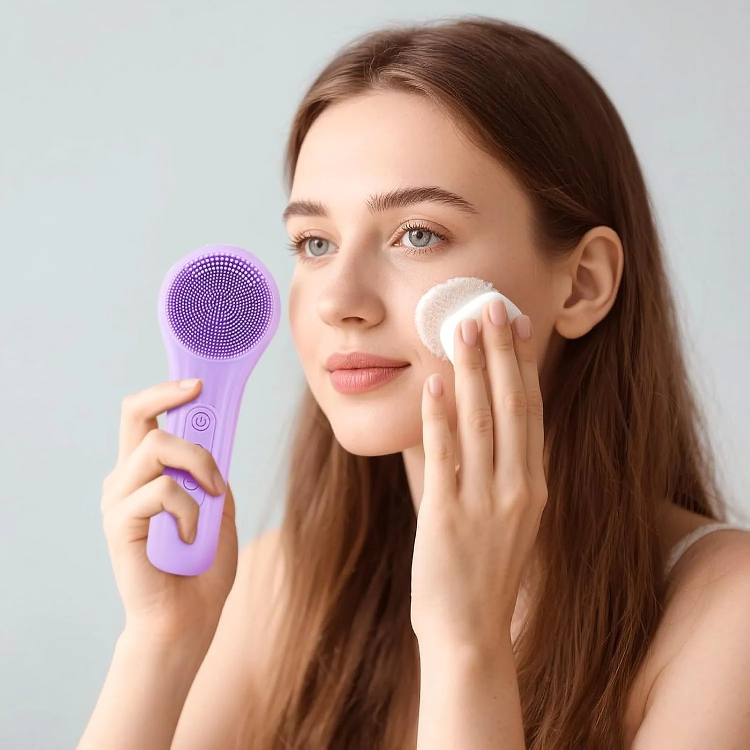 Silicone Face Scrubber, echargeable, Waterproof Face Scrub Brush for Cleansing, Exfoliating, Massaging, Electric Facial Exfoliator for Women & Men (Black, 6.8 inch)