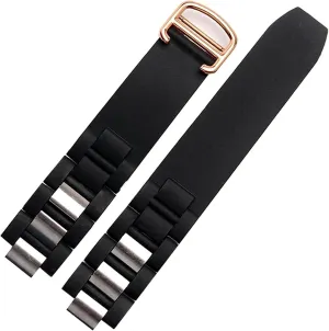 Silicone watchbands For cartier 21st century convex waterproof watch srap accessories 20 * 10mm