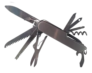 Silver Medium Pocket Knife multitool - up to 11 variations