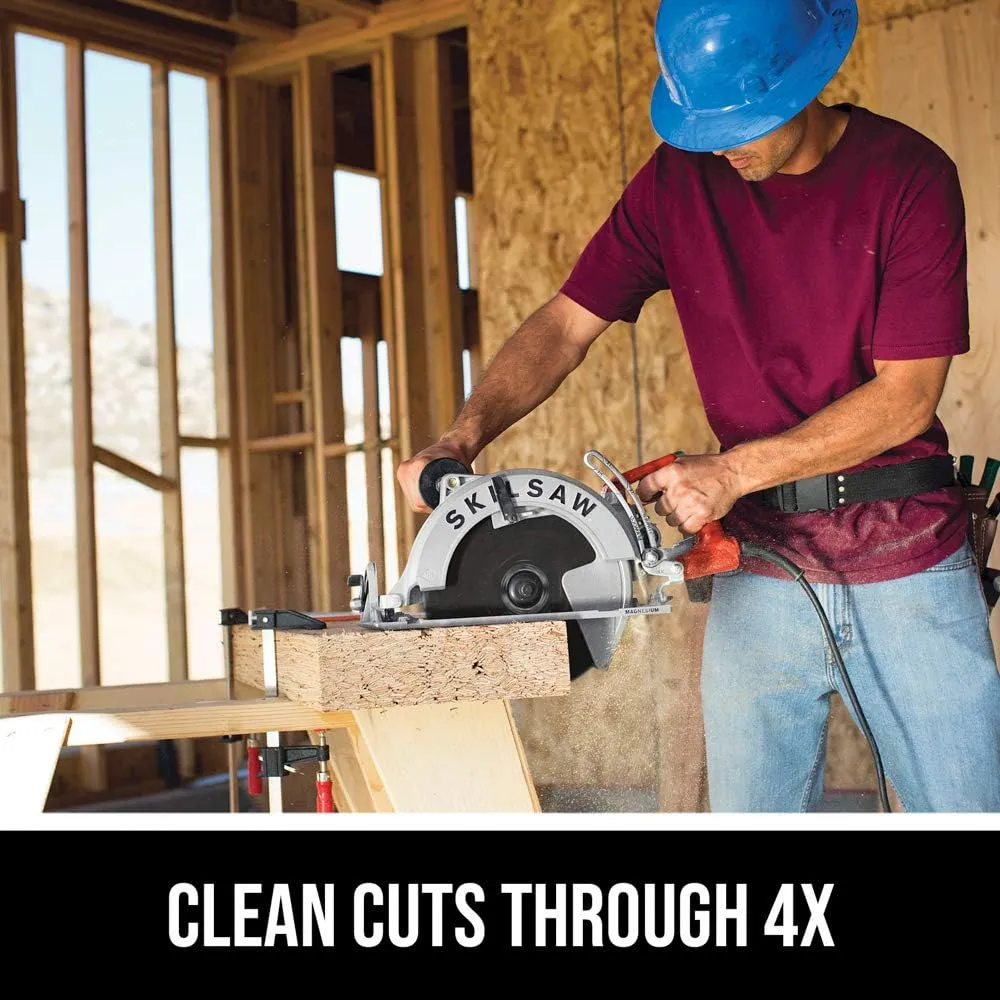 SKILSAW SPT70WM-01 15 Amp 10-1/4" Magnesium SAWSQUATCH Worm Drive Circular Saw,Silver and SKILSAW 80111 Worm Drive Saw Lubricant, Black