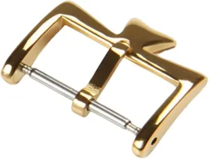 SKM Stainless Steel Watch Clasp for VC Vacheron Watch Strap Buckles Constantin 16MM 18MM 20mm Silvery Golden Rose Gold Metal Pin Clasp (Color : Gold, Size : 16mm)