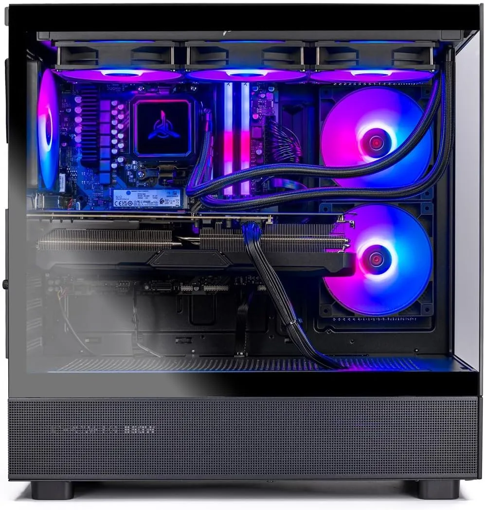 Skytech Azure Gaming PC Desktop, Ryzen 7 9700X 3.8 GHz (5.5GHz Turbo Boost), NVIDIA RTX 4060 8GB GDDR6, 1TB SSD, 16GB DDR5 RAM 6000, 650W Gold PSU, 360mm ARGB AIO, Wi-Fi, Win 11 Home